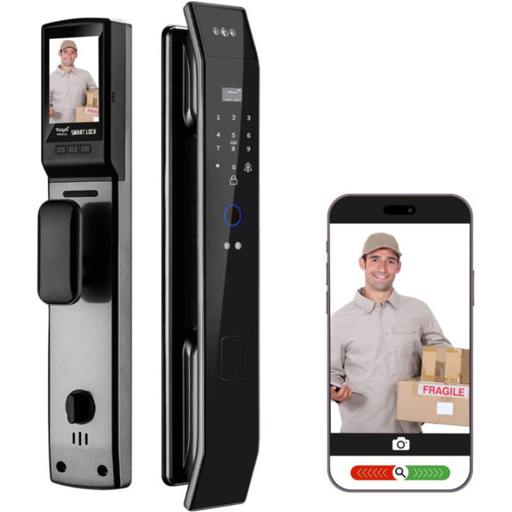 Smart WiFi Door Lock with 3D Face Recognition, Fingerprint, Video Doorbell & Keyless Entry Options Smart WiFi Door Lock with 3D Face Recognition, Fingerprint, Video Doorbell & Keyless Entry Options