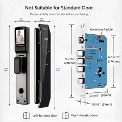 Smart WiFi Door Lock with 3D Face ID, Fingerprint & Video Doorbell