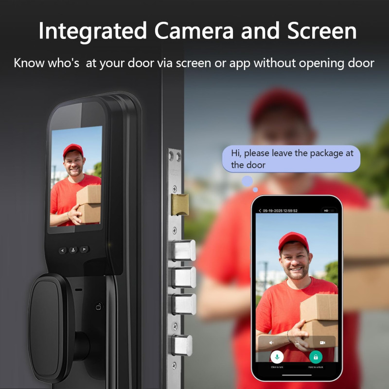 3D Face Recognition Smart Lock with Camera, Keypad & Fingerprint