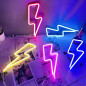 Yellow Lightning Bolt Neon Light Sign for Wall Decor, Battery/USB Powered LED for Bedroom & Parties
