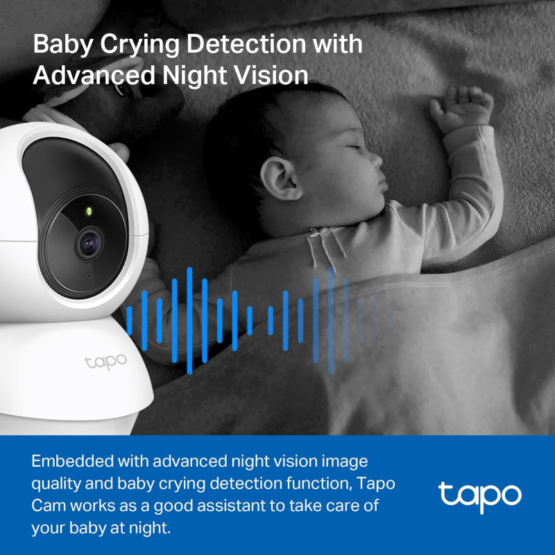 TP-Link Tapo 2K Pan/Tilt Security Camera 2-Pack – Baby & Pet Monitor