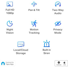 Caméra Sécurité TP-Link Tapo C200 1080P avec Audio & Nuit