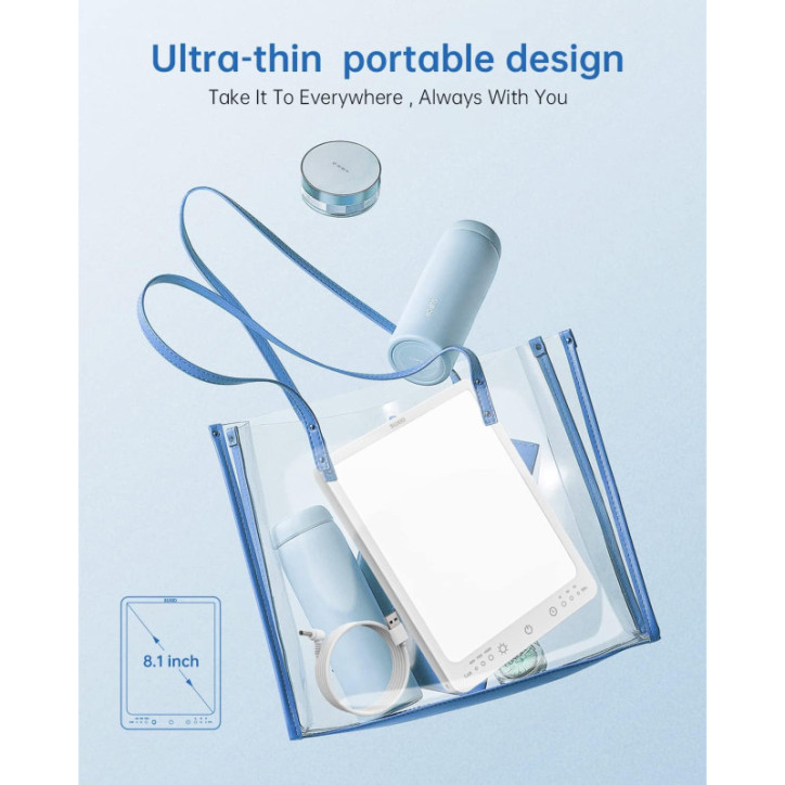 SUXIO Lampe de Thérapie Lumière 10000 Lux, 3 Modes & Minuterie, Touch Control, Portable pour Maison/Bureau SUXIO Lampe de Thérapie Lumière 10000 Lux, 3 Modes & Minuterie, Touch Control, Portable pour Maison/Bureau