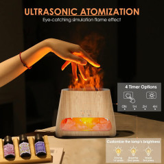 Diffuseur Ultrasonique 2-en-1 Sel d'Himalaya & Aromathérapie