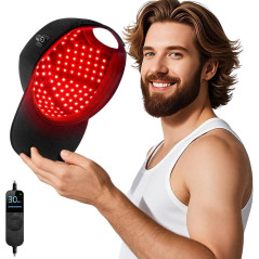 Laser Hair Growth Cap with Red Light Therapy for Hair Regrowth – Deep Black Design