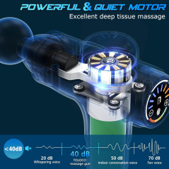 TOLOCO Deep Tissue Massage Gun with 10 Heads, Super Quiet Portable Percussion Massager for Athletes, Black