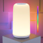 Lampe de Chevet Tactile RGB, 3 Niveaux Dimmables, LED Blanc Chaud, Design Élégant, Lampe de Nuit Multicolore Lampe de Chevet Tactile RGB, 3 Niveaux Dimmables, LED Blanc Chaud, Design Élégant, Lampe de Nuit Multicolore