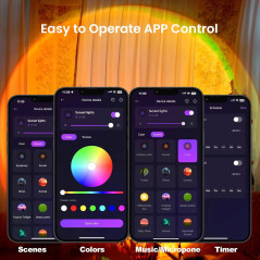Sunset Lamp Projection with 21 Colors, 180° Rotation & APP Control