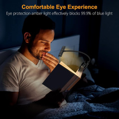 Lampe de Lecture Rechargeable Gritin 19 LED, 3 Couleurs, 80H