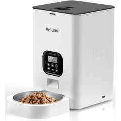 VOLUAS Automatic Cat Feeder with 4 Meals, Voice Recorder & Portion Control