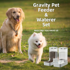 Distributeur automatique de nourriture et d'eau Gravity 3,8L pour chiens et chats, grande capacité