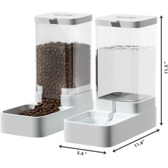 Gravity Pet Feeder & Water Dispenser Set - 3.8L Automatic Feeder for Pets