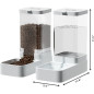 Distributeur automatique de nourriture et d'eau Gravity 3,8L pour chiens et chats, grande capacité Distributeur automatique de nourriture et d'eau Gravity 3,8L pour chiens et chats, grande capacité