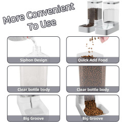 Gravity Pet Feeder & Water Dispenser Set - 3.8L Automatic Feeder for Pets