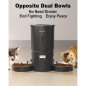 Dual Automatic Cat Feeder for 2 Cats, 6 Meals/Day, 12 Portions, 4.2L, Voice Record, Timer - Black Dual Automatic Cat Feeder for 2 Cats, 6 Meals/Day, 12 Portions, 4.2L, Voice Record, Timer - Black