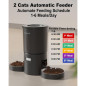 Dual Automatic Cat Feeder for 2 Cats, 6 Meals/Day, 12 Portions, 4.2L, Voice Record, Timer - Black Dual Automatic Cat Feeder for 2 Cats, 6 Meals/Day, 12 Portions, 4.2L, Voice Record, Timer - Black
