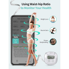 Slimpal Smart Body Measuring Tape with Bluetooth App for Fitness Tracking