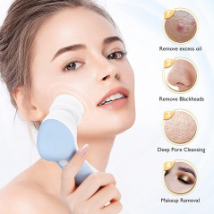 Brosse Nettoyante Visage COSLUS 2-en-1 Silicone Étanche