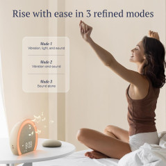Réveil ANJANK Extra Fort avec Vibreur Sans Fil, Lumière Multicolore et Chargeur USB, Idéal Grands Dormeurs