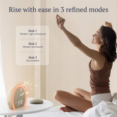 ANJANK Loud Alarm Clock with Wireless Bed Shaker, Vibrating Dual Alarm, 9-Color Night Light & USB Charger
