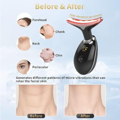 Multifunctional Facial Beauty Device with Vibration, 7-Color LED Light Therapy for Face & Neck at Home