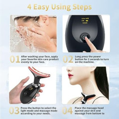 Multifunctional Facial Beauty Device with LED Light & Vibration for Skin