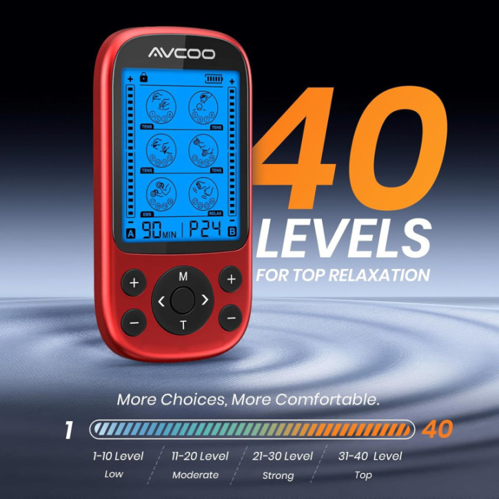 Dual Channel TENS EMS Muscle Stimulator - 3-in-1, 24 Modes, 40 Levels, Rechargeable with 12 Pads & Case Dual Channel TENS EMS Muscle Stimulator - 3-in-1, 24 Modes, 40 Levels, Rechargeable with 12 Pads & Case