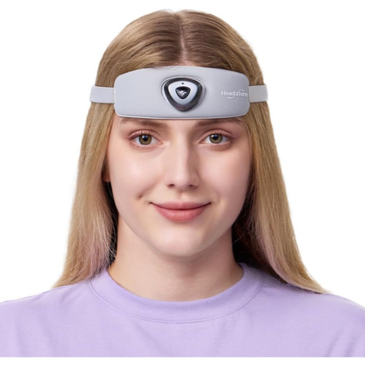 HeadaTerm-2 Migraine Relief Device with e-TNS Technology, Rechargeable, Drug-Free, Fast-Acting, Includes 3 Electrodes