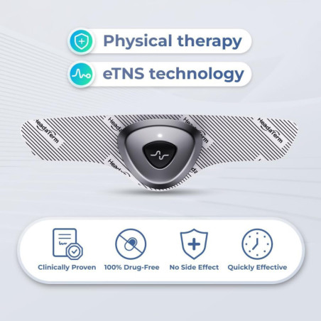 HeadaTerm-2 Migraine Relief Device with e-TNS Technology, Rechargeable, Drug-Free, Fast-Acting, Includes 3 Electrodes