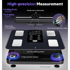 GE Smart Scale 400 lbs - 8-Electrode Bluetooth Body Composition Analyzer