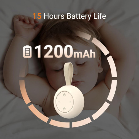 Portable Baby Sound Machine with 12 Soothing Sounds, Timer, 15-Hour Battery, Sleep Soother for Travel & Strollers