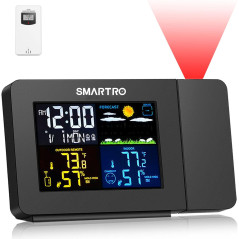 SMARTRO SC91 Projection Alarm Clock with Weather Station & Thermometer