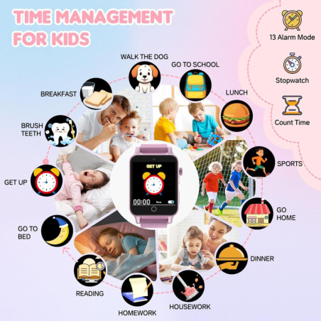 Montre Enfant Fille 5-12 ans : Caméra, Jeux, Cadeau Noël