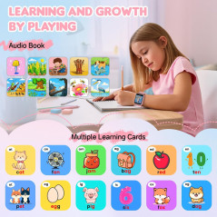 Kids Smart Watch for Girls Age 5-12 with HD Camera, Touchscreen, Games, Alarm, Pedometer & Audiobook Gifts