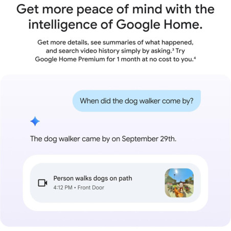 Google Nest Doorbell Wired 3rd Gen - 2K Video, Night Vision, 2-Way Audio, Live View, Snow, 2025 Model