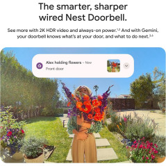 Google Nest Doorbell 3rd Gen Wired – 2K Video, Night Vision, 2025 Model