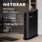 Routeur WiFi 6 NETGEAR R6700AX AX1800, 4 flux, jusqu’à 1,8 Gbps, couvre 1500 sq. ft., 20 appareils Routeur WiFi 6 NETGEAR R6700AX AX1800, 4 flux, jusqu’à 1,8 Gbps, couvre 1500 sq. ft., 20 appareils