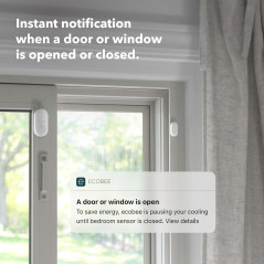 ecobee Smart Sensor 2-Pack for Doors & Windows – WiFi Contact & Temperature Sensor, Home Security & Energy Saving