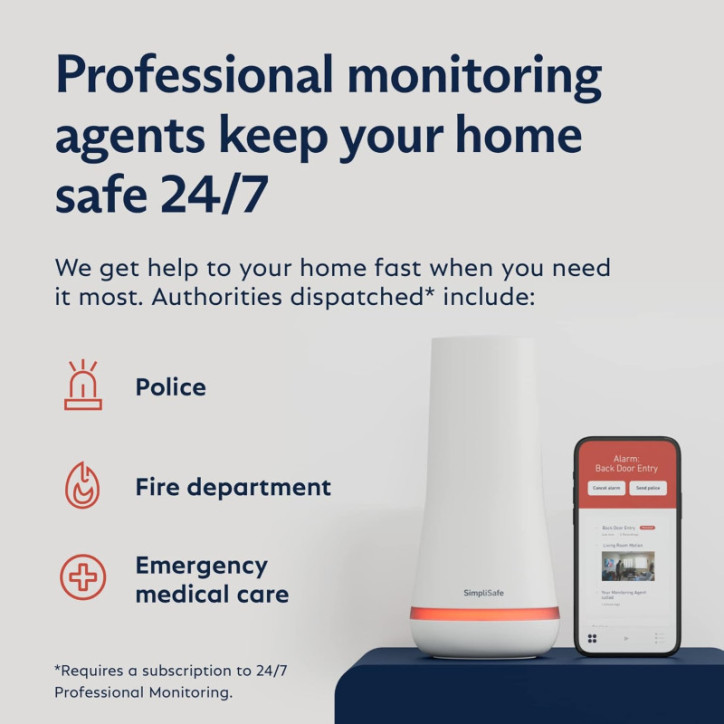 SimpliSafe 8-Piece Wireless Home Security System with Optional 24/7 Monitoring, Alexa & Google Compatible, White SimpliSafe 8-Piece Wireless Home Security System with Optional 24/7 Monitoring, Alexa & Google Compatible, White