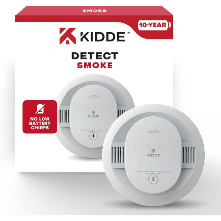 Détecteur de fumée Kidde 10 ans avec voyant LED et batterie