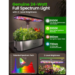 LetPot LPH-SE Kit Hydroponique 12 Pods, Jardin Intérieur Intelligent avec LED 24W, WiFi & Minuterie