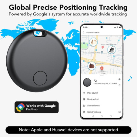 Lot de 4 Air Tracker pour Android, Bluetooth Localisateur GPS sans abonnement, Étiquettes Malette, Clés, Vélo.