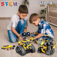 HOGOKIDS 5-in-1 Remote & APP Controlled Robot Building Set - 520 Pcs STEM Toys for Kids 6+