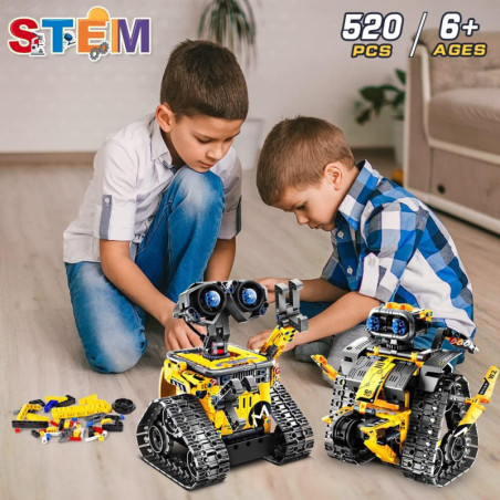 HOGOKIDS Robot Construction 5-en-1 Télécommandé & APP Contrôlé - Jouet STEM 520 pcs pour Enfants 6-12+ ans