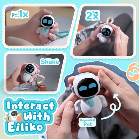 ENERGIZE LAB Eiliko Aquamarine – Tiny AI Charm Robot Pendant Toy