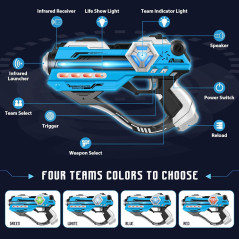 Set Laser Tag 2 pistolets avec gilets LED pour enfants et adultes
