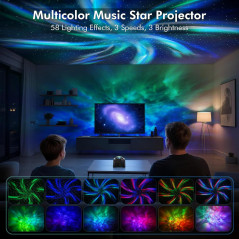 Rossetta Galaxy Projecteur Étoiles avec Bluetooth, Bruit Blanc, Télécommande, Minuteur - Lumière Nuit Enfants & Fête