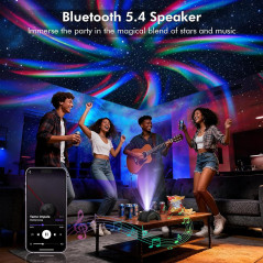 Projecteur Galaxy Rossetta avec Bluetooth, Lumière Nuit & Minuteur