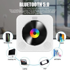 Gueray Portable Bluetooth CD Player with HiFi Speakers & FM Radio