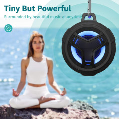 EBODA Waterproof Bluetooth Shower Speaker with LED Light & True Wireless